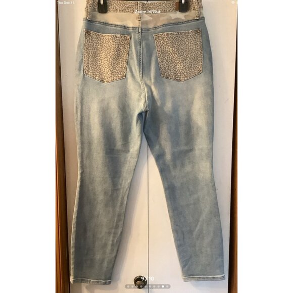 Judy Blue Jeans Size 11/30 H/R Slim Fit Ankle Stretchy Leopard/Camo Jungle - Picture 9 of 10